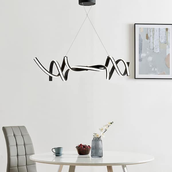 Finesse Decor Munich 10-Watt Integrated LED Matte Black Chandelier