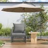 Unbranded Gray Aluminum Modern Curved Outdoor Lounge Chair Patio Dining Chair with Stylish Rope-Weave Design and Gray Cushions zx-686