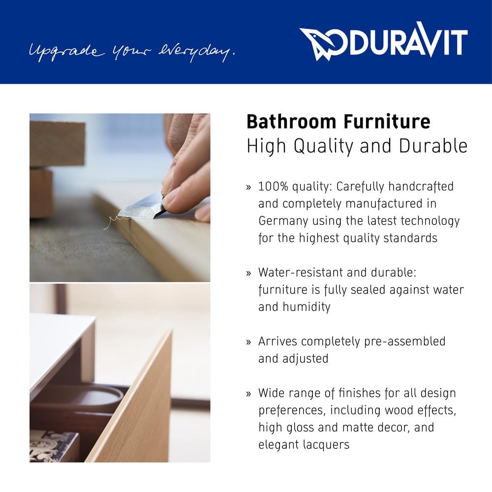 Duravit Brushed Dark Oak Wall-Mounted Single Vanity