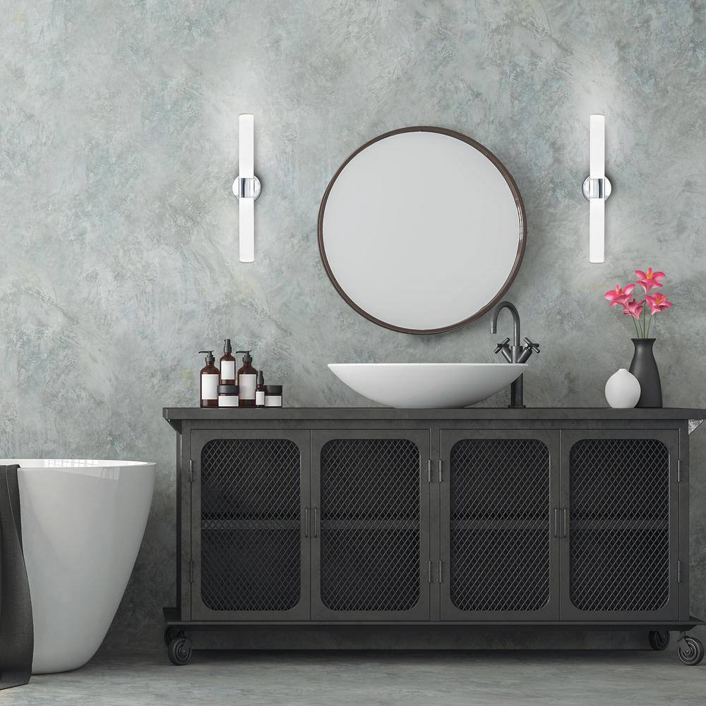 24" Chrome Dimmable LED Cylinder Vanity Light