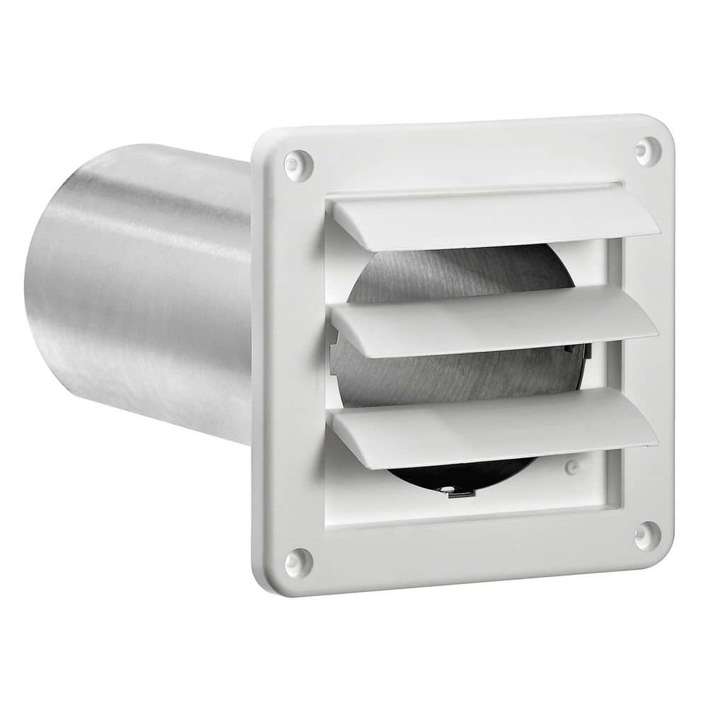 4-In. Plastic Wall Exhaust Louvered Dryer Vent with 11-In. Pipe, No Interior Trim Plate, White price history on PriceWatchPro