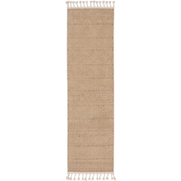 Nourison Paxton Mocha 2 ft. x 8 ft. Geometric Contemporary Kitchen Runner Area Rug