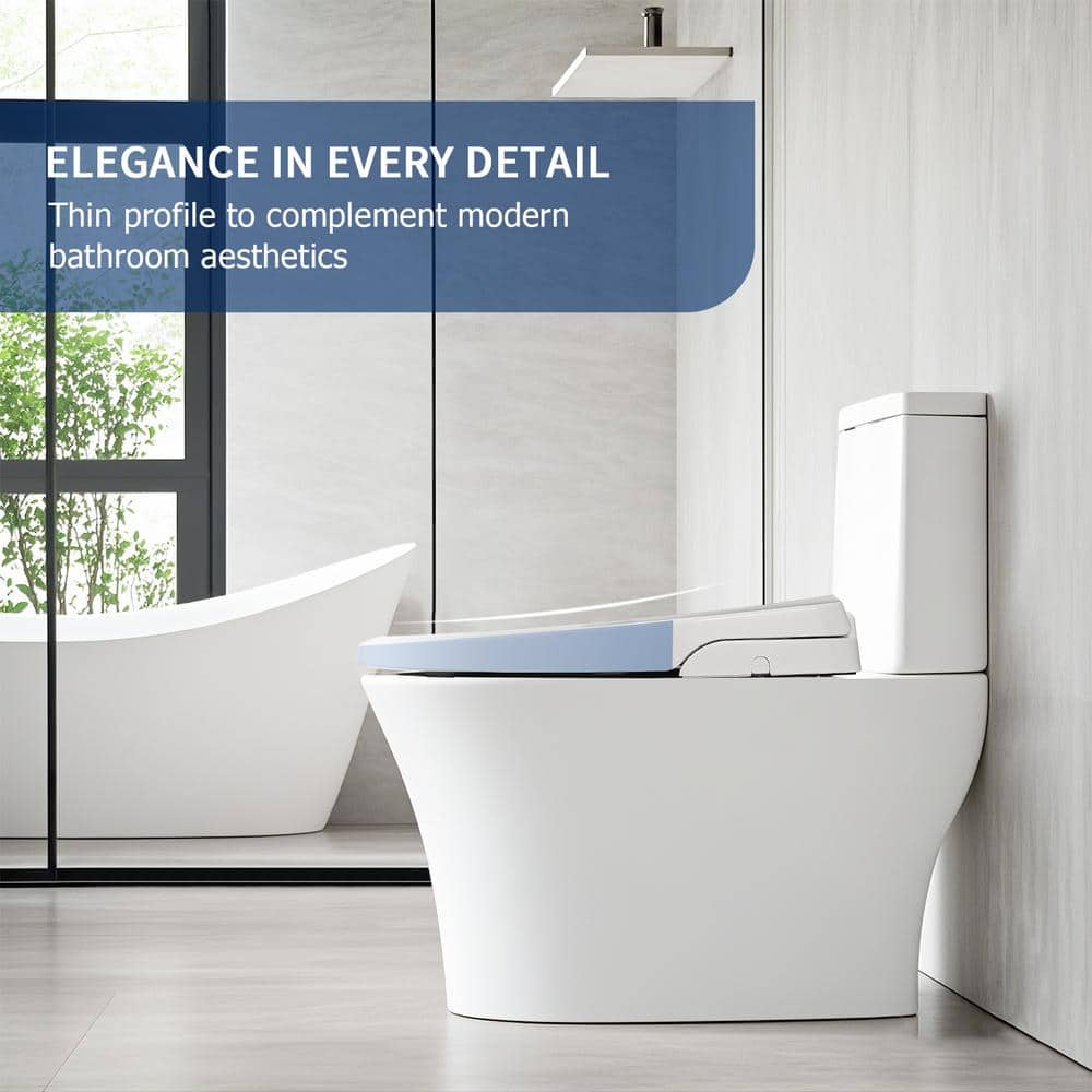 White Non-Electric Bidet Toilet Seat with Dual Nozzles