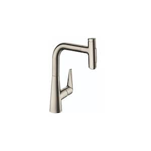 Talis Select S Single-Handle Pull-Down Sprayer Kitchen Faucet in Steel Optic