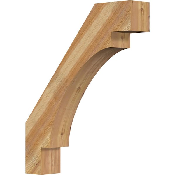 Ekena Millwork 6"W x 30"D x 36"H Merced Rough Sawn Knee Brace, Western Red Cedar