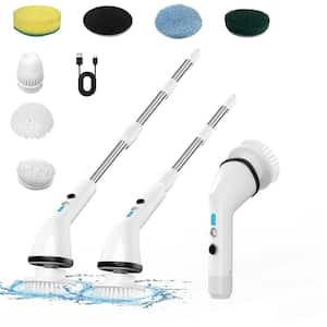 Rechargeable Power Scrubber, Cleaning Spin Brush with 8 Brush Heads and Adjustable Extension Handle