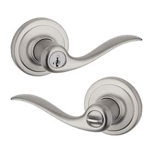 Tustin Satin Nickel Entry Door Handle Featuring SmartKey Security