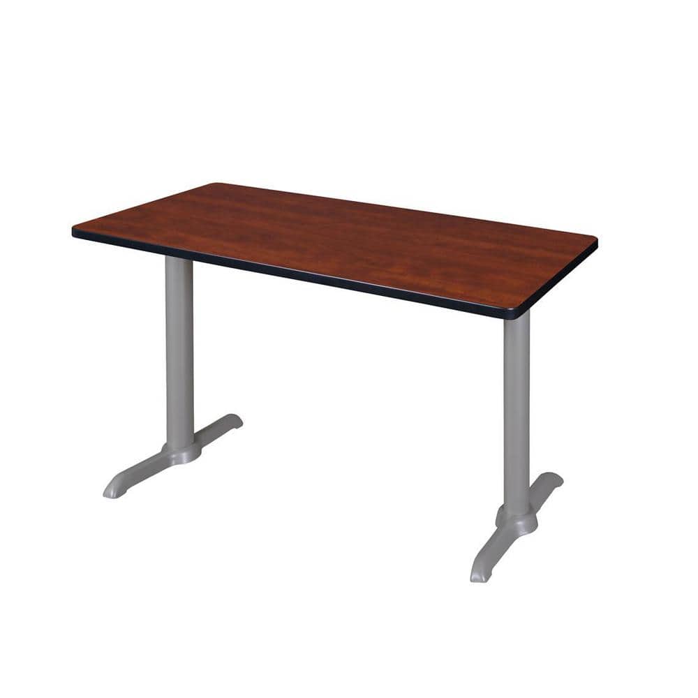 Eiss 42 in. Round Cherry Composite Training Desk