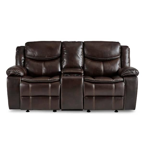 【REGAL】02DRCD ダークブラウン 25cm Lazzara Austin 78.5 in. W Brown Faux Leather Double Glider