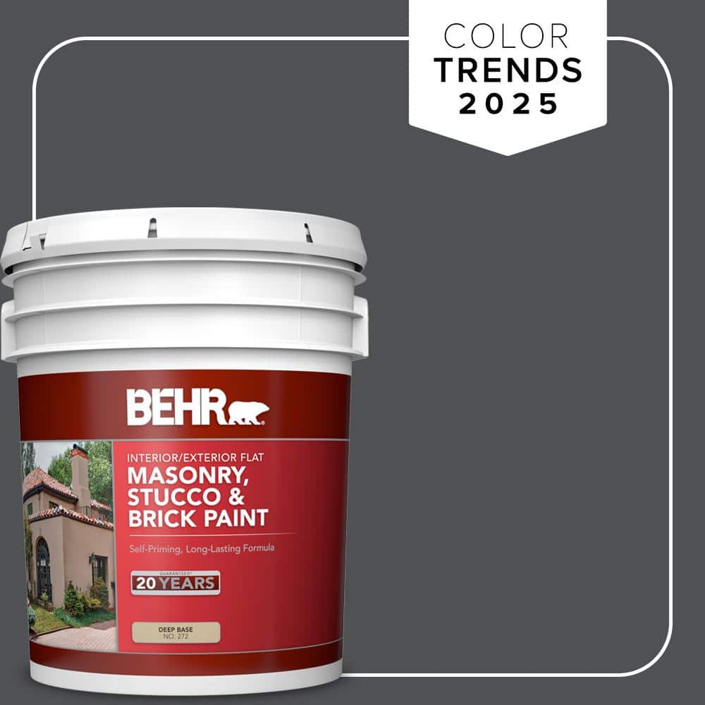 5 gal. #PPU18-01 Cracked Pepper Flat Interior/Exterior Masonry, Stucco and 