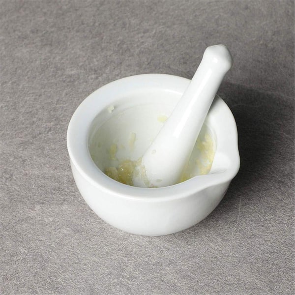 Lynzavix Porcelain Herb Grinder Set White Compact Mortar Pestle