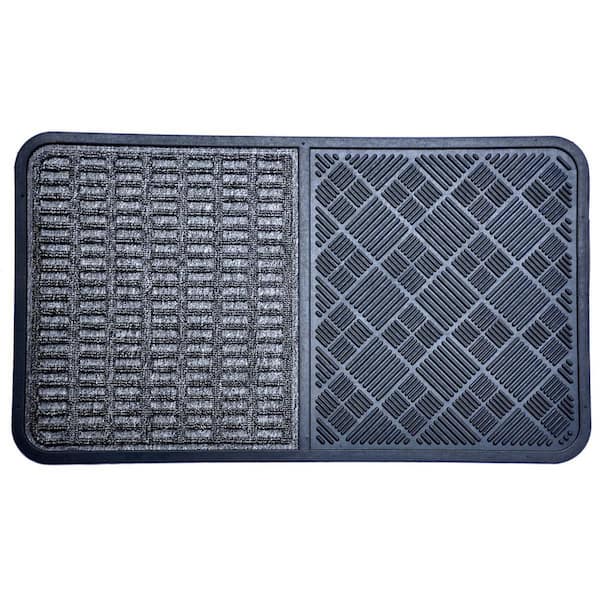 28 in. x 16 in. Gray Synthetic Outdoor Door Mat