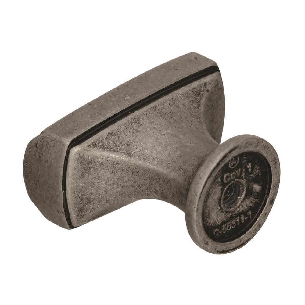 Aged Pewter Rectangular Transitional Cabinet Knob