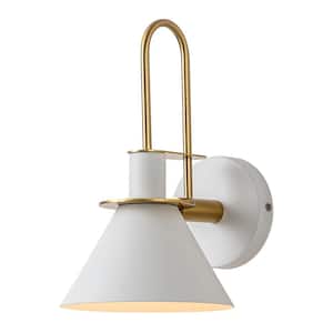 Luckyday 7 in. Modern 1-Light White Wall Sconce