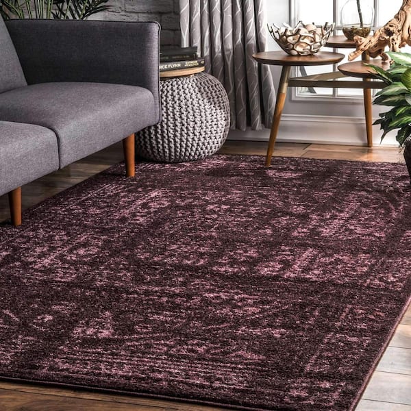 Arlena Distressed Persian Medallion Burgundy 8 ft. x 12 ft. Area Rug