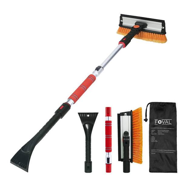 Long Handle Scrubber Squeegee Set – 2 Scouring Pads, Window Tint Tool & Snow Shovel Combo