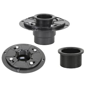 2 in. ABS Shower Drain Base Flange for Shower Linear Drain with Threaded Adjustable Adaptor Included