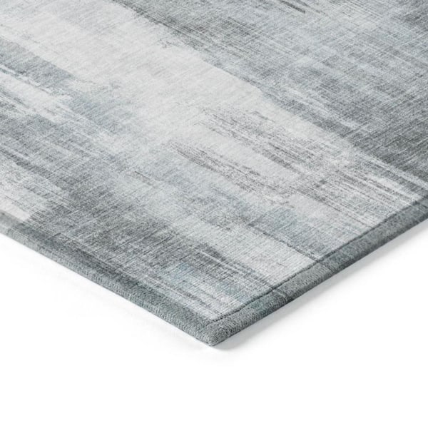 Teal 5 ft. x 8 ft. Woven Abstract Rectangle Indoor/Outdoor Area Rug