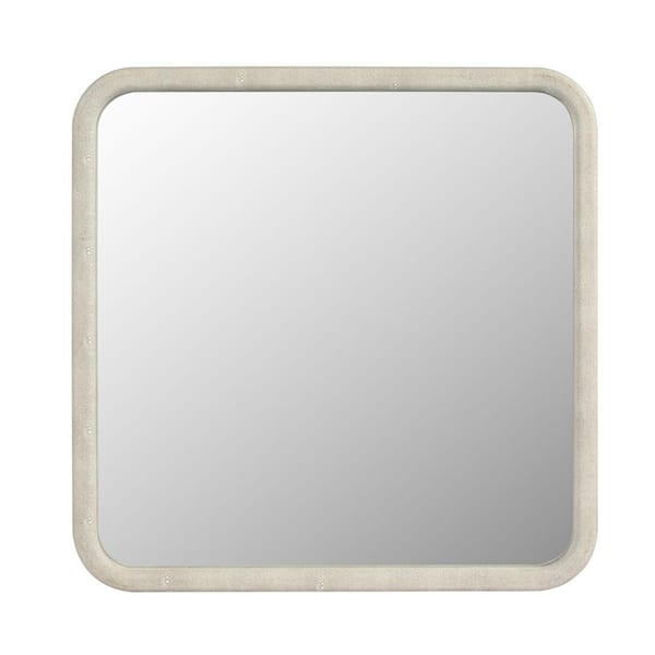 Nestfair White 24 in. W x 24 in. H W Square Framed Hanging Wall Mirror