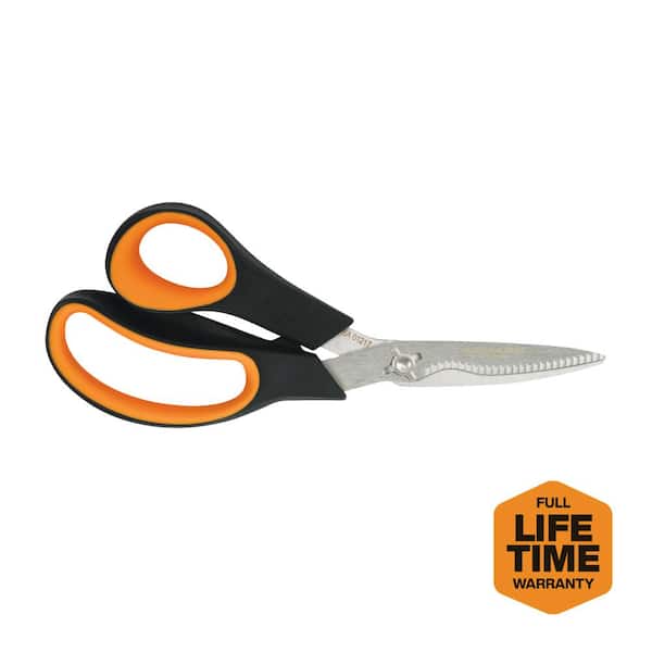 Fiskars 8 in Garden Pruning Shears, Stainless Steel Serrated Blade with Take-apart Design and Softgrip Handle