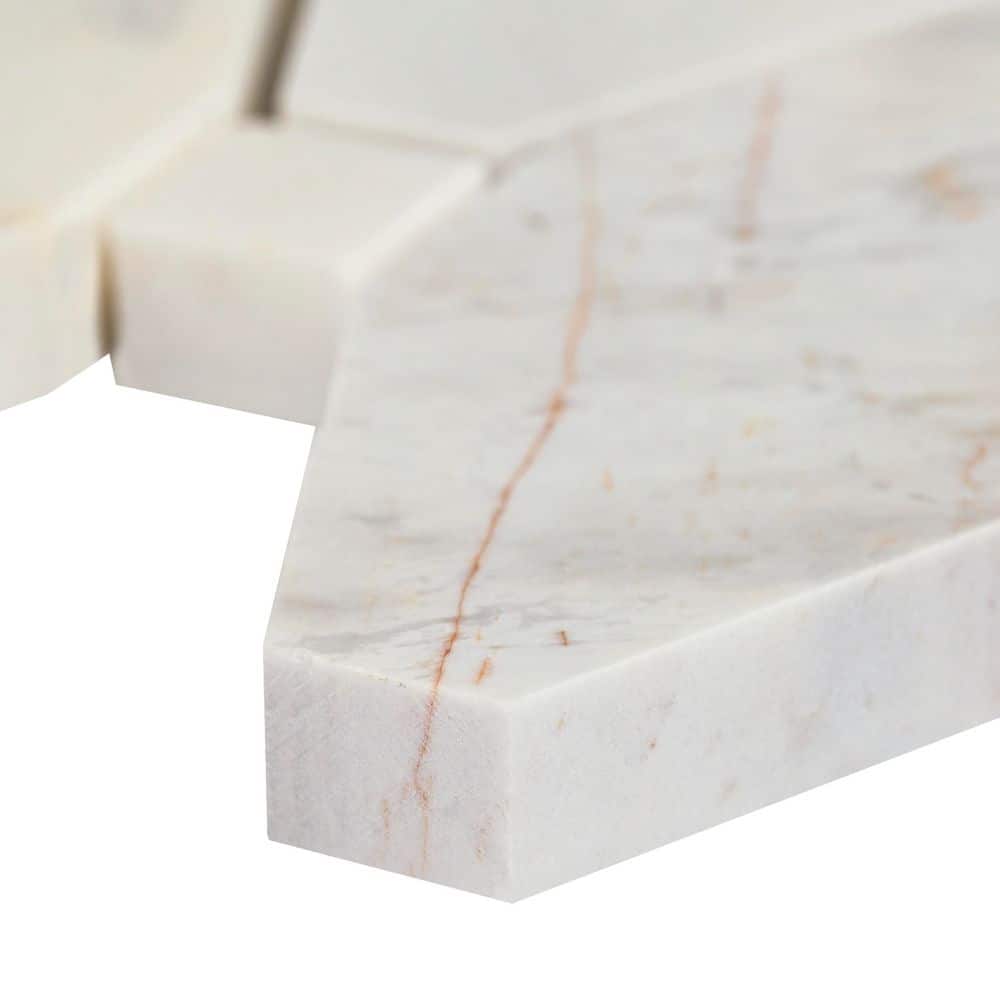 Angora Beige and Gray Polished Marble Mosaic Tile