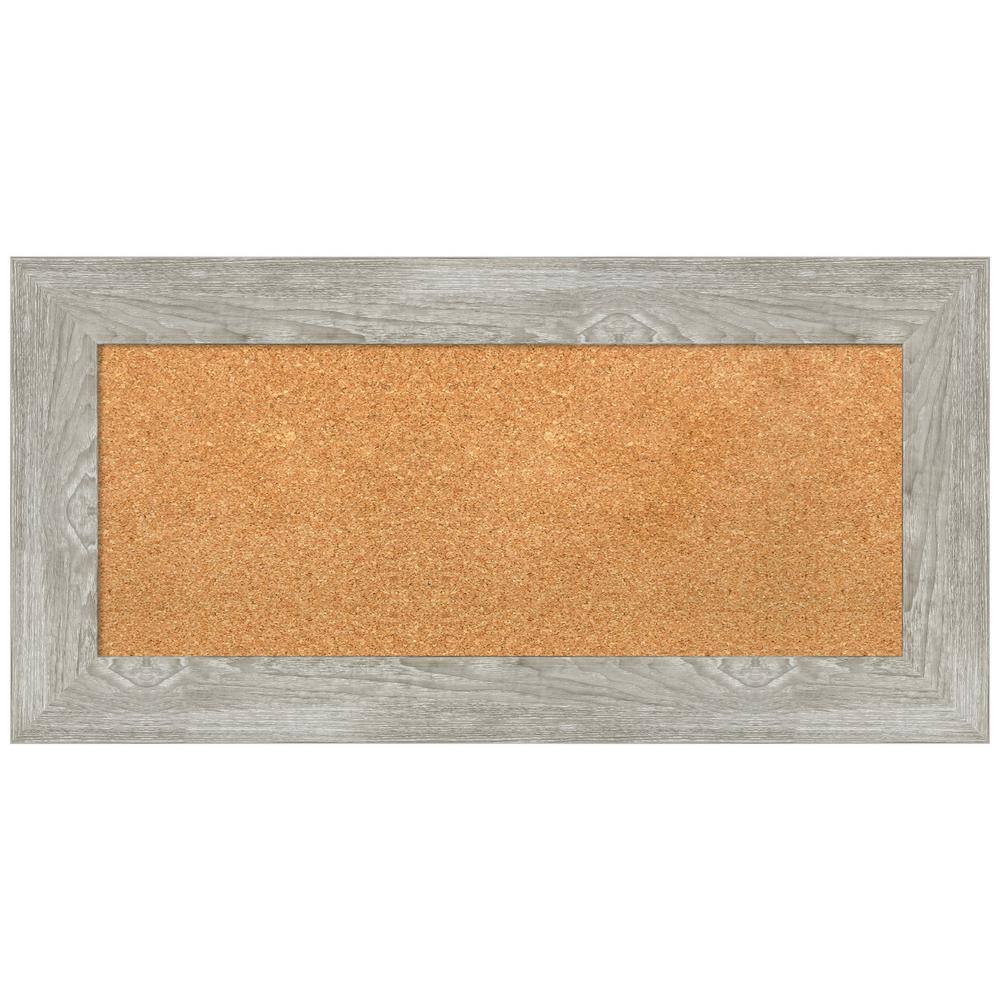Dove Greywash Framed Natural Cork Bulletin Board