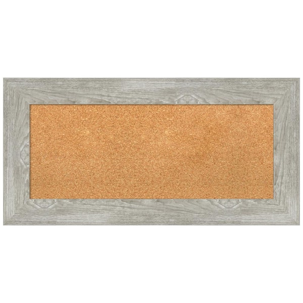Amanti Art Dove Greywash 35.88 in. x 17.88 in. Framed Corkboard Memo Board