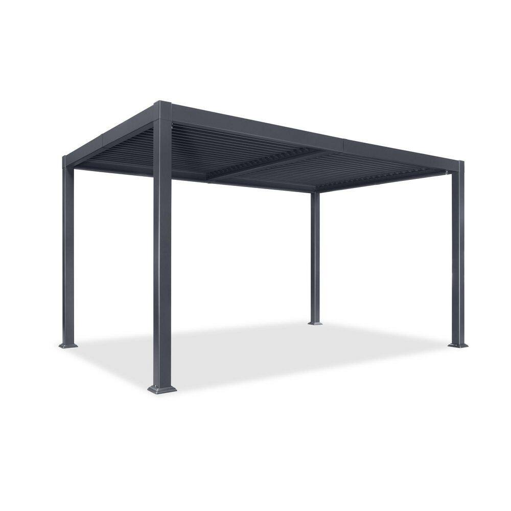10 ft. x 14 ft. Deep Wood Grain Aluminum Outdoor Louvered Pergola with Individual Adjustable Roofs and In-Built Gutter price history on PriceWatchPro