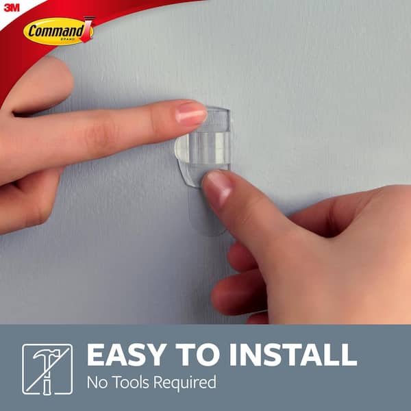Round Cord Clips, Clear, Damage Free Organizing, 4 Cord Clips and 5 Strips