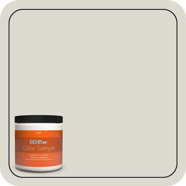 BEHR PREMIUM PLUS 8 oz. #790C-2 Silver Drop Flat Interior/Exterior Paint & Primer Color Sample