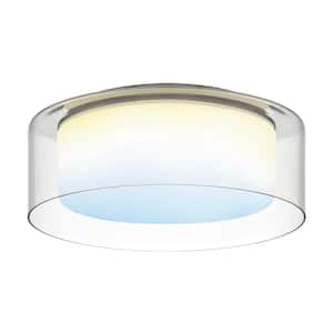 13 in. Voice Controlled Selectable CCT LED Brushed Nickel Tunable LED Smart Flush Mount