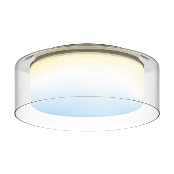 Designers Fountain 13 in. Voice Controlled Selectable CCT LED Brushed Nickel Tunable LED Smart Flush Mount