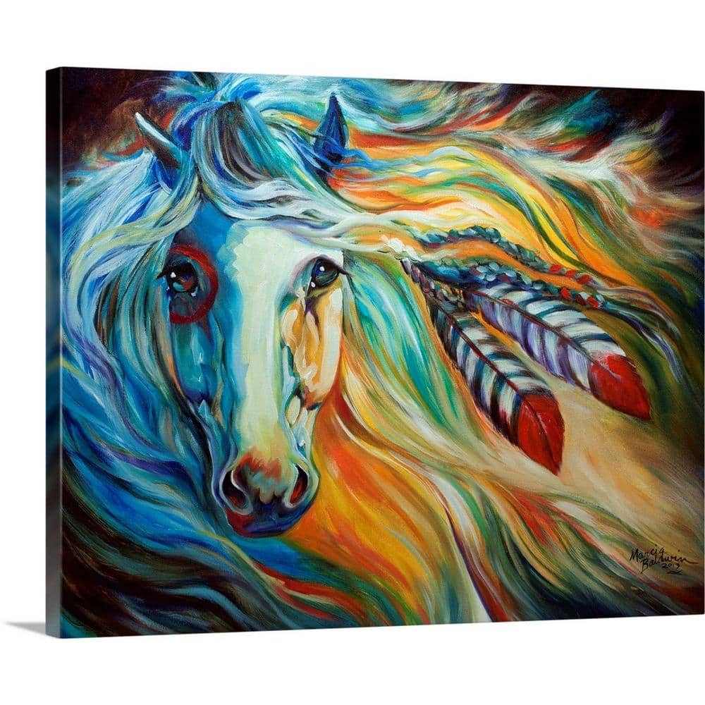 Breaking Dawn Indian War Horse by Marcia Baldwin Canvas Wall Art price history on PriceWatchPro