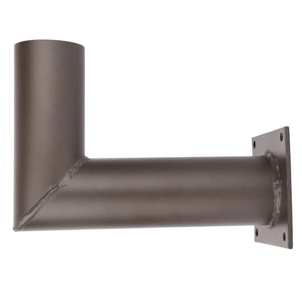 J&H LED 7 in. 90-Degree Arm Wall Mount Bracket for Outdoor Pole Lights