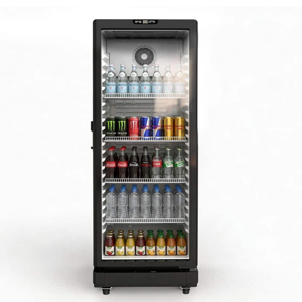 8 cu. ft. Commercial Beverage Refrigerator Upright Beverage Display Cooler in Black with Glass Door price history on PriceWatchPro