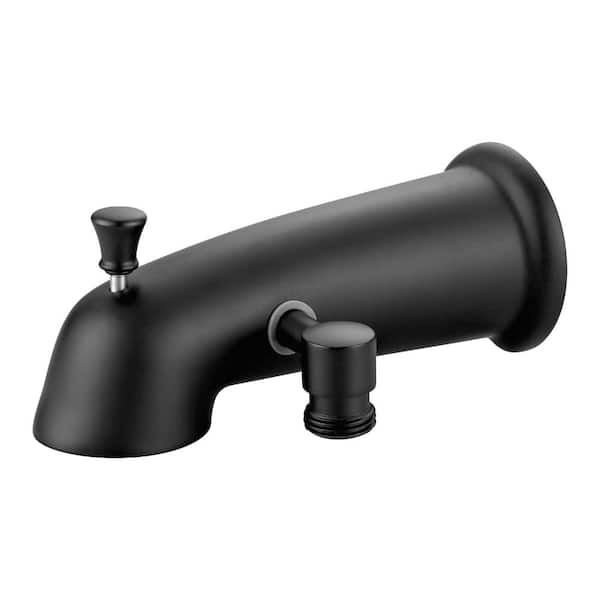 All-Metal Tub Spout With Diverter – Matte Black, Fits 1/2" Or 3/4" Threaded Pipes, Bathtub Faucet With Shower Diverter