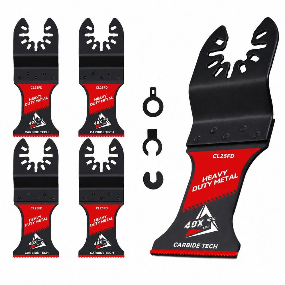 4-Pack Carbide Oscillating Saw Blades with Quick Release for Nails, Hardened Metal, Bolts, Screws Cutting price history on PriceWatchPro