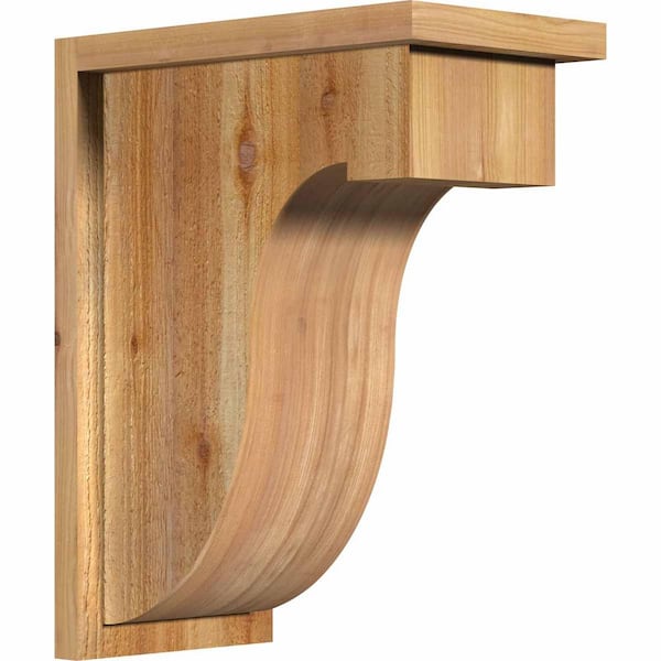 Ekena Millwork 8 in. x 14 in. x 18 in. Western Red Cedar Del Monte Rough Sawn Corbel with Backplate