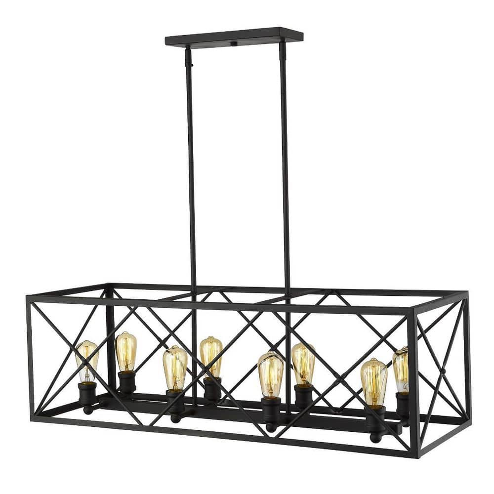 100-Watt 8-Light Black Pendant Light with Metal, No Bulbs Included price history on PriceWatchPro