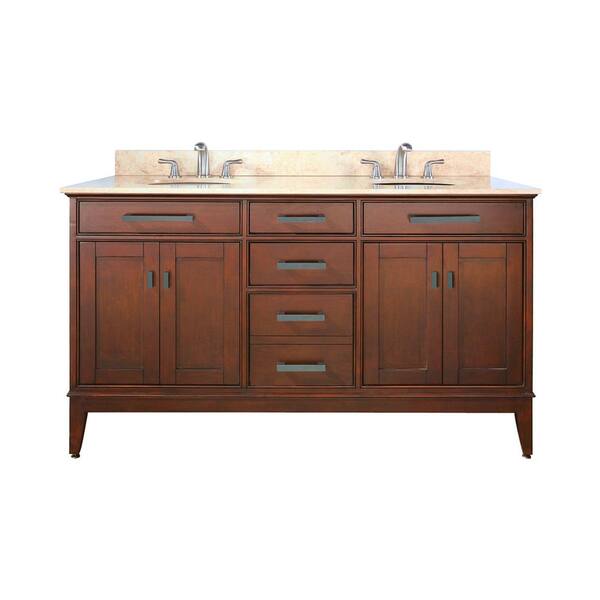 Avanity Madison 61 in. W x 22 in. D x 35 in. H Vanity in Tobacco with