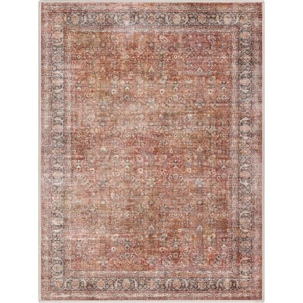Red 3 ft. 11 in. x 5 ft. 3 in. Flat-Weave Asha Delphine Vintage Persian Oriental Area Rug
