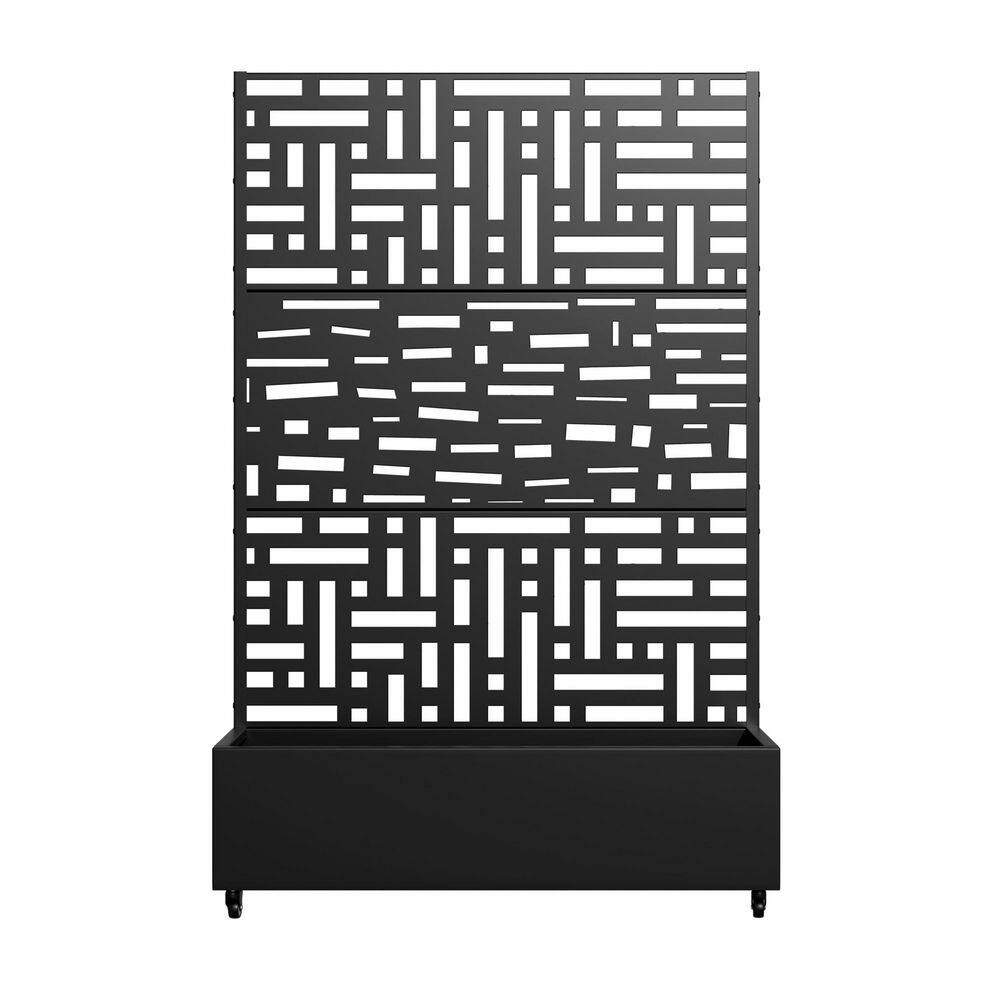 6 ft. H x 4 ft. W Metal Planter Box Privacy Screen Garden Bed With Trellis And Wheels Black Set of 2 price history on PriceWatchPro
