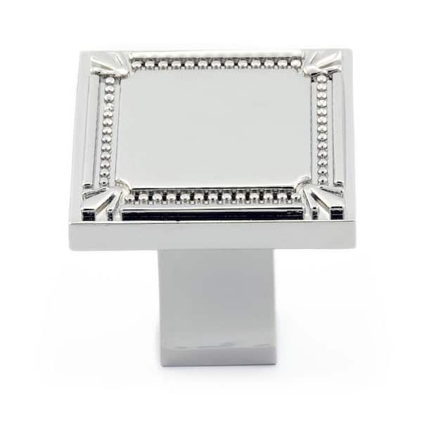 Richelieu Hardware Brossard Collection 1-3/8 in. (35 mm) x 1-3/8 in. (35 mm) Polished Nickel Traditional Cabinet Knob