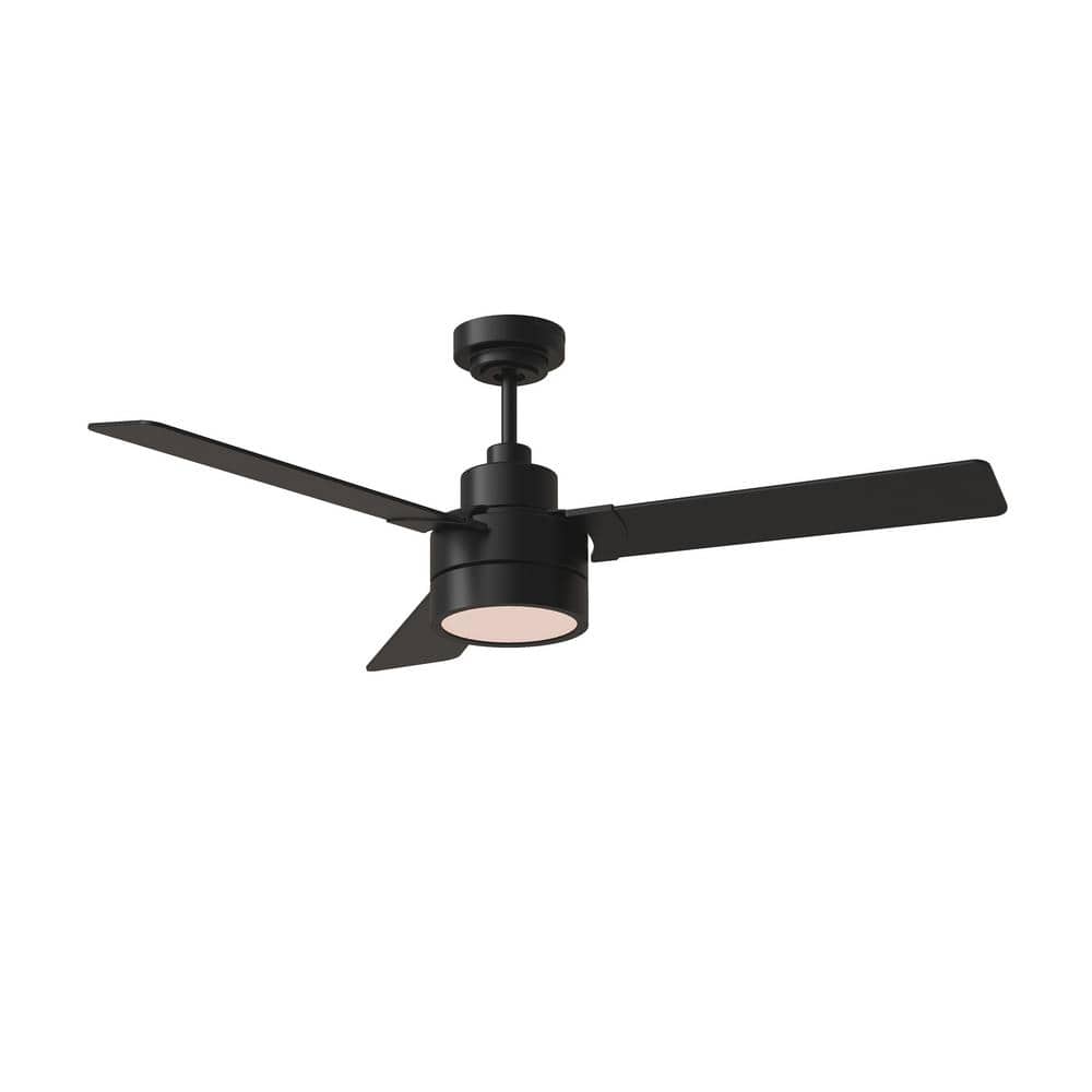 Jovie 52 in. Modern Indoor/Outdoor Black Ceiling Fan with Black/American Walnut Reversible Blades, LED Light Kit price history on PriceWatchPro