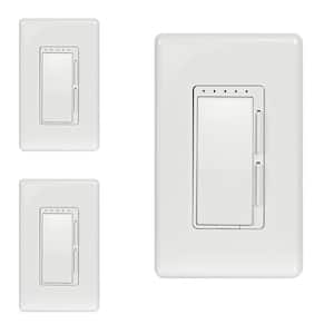 Feit Electric Smart Home Wi-Fi Connected Wireless Dimmer Switch No Hub Required, Alexa/Google Assistant Compatible, White (3-pack) 1382685