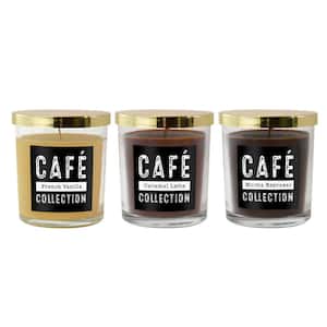 Coffee Cafe Collection Scented Candles in 10 oz. Glass Jars (Set of 3)