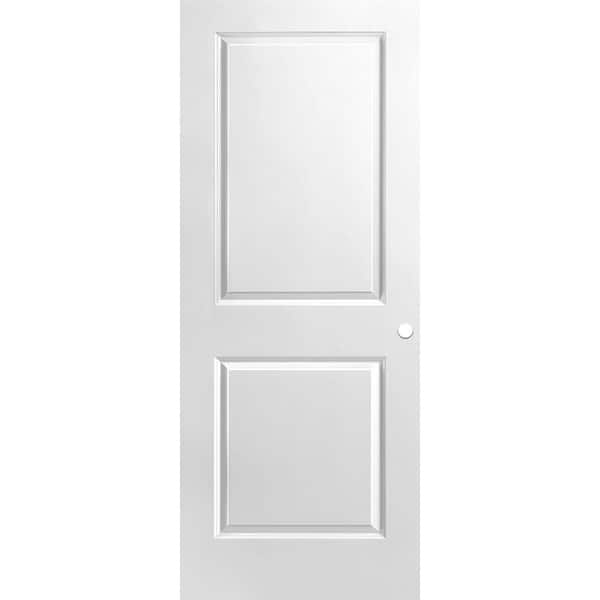 Masonite 32 in. x 80 in. 2 Panel Primed Square Hollow Core Composite Interior Door Slab with Bore