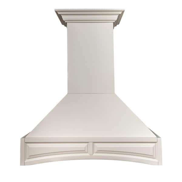 White wall clearance mount range hood