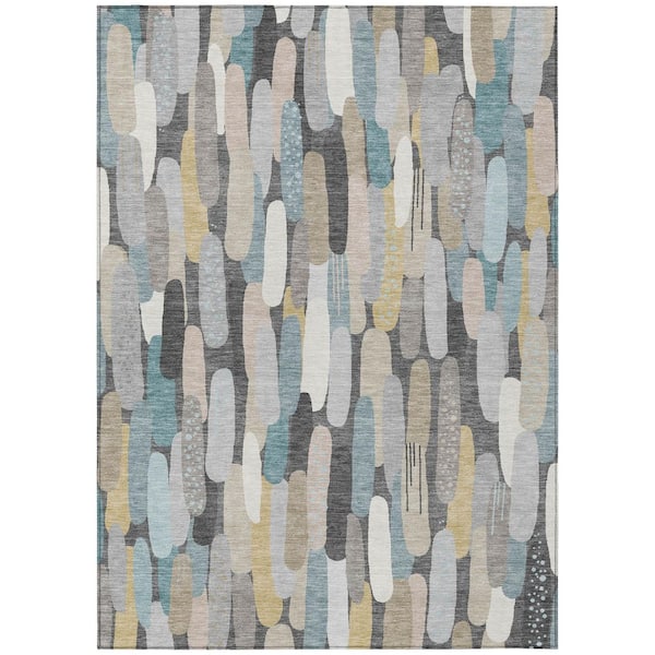 Chantille Machine Washable Indoor/Outdoor Abstract ACN3111 Gray 5 ft. x 7 ft. 6 in. Area Rug