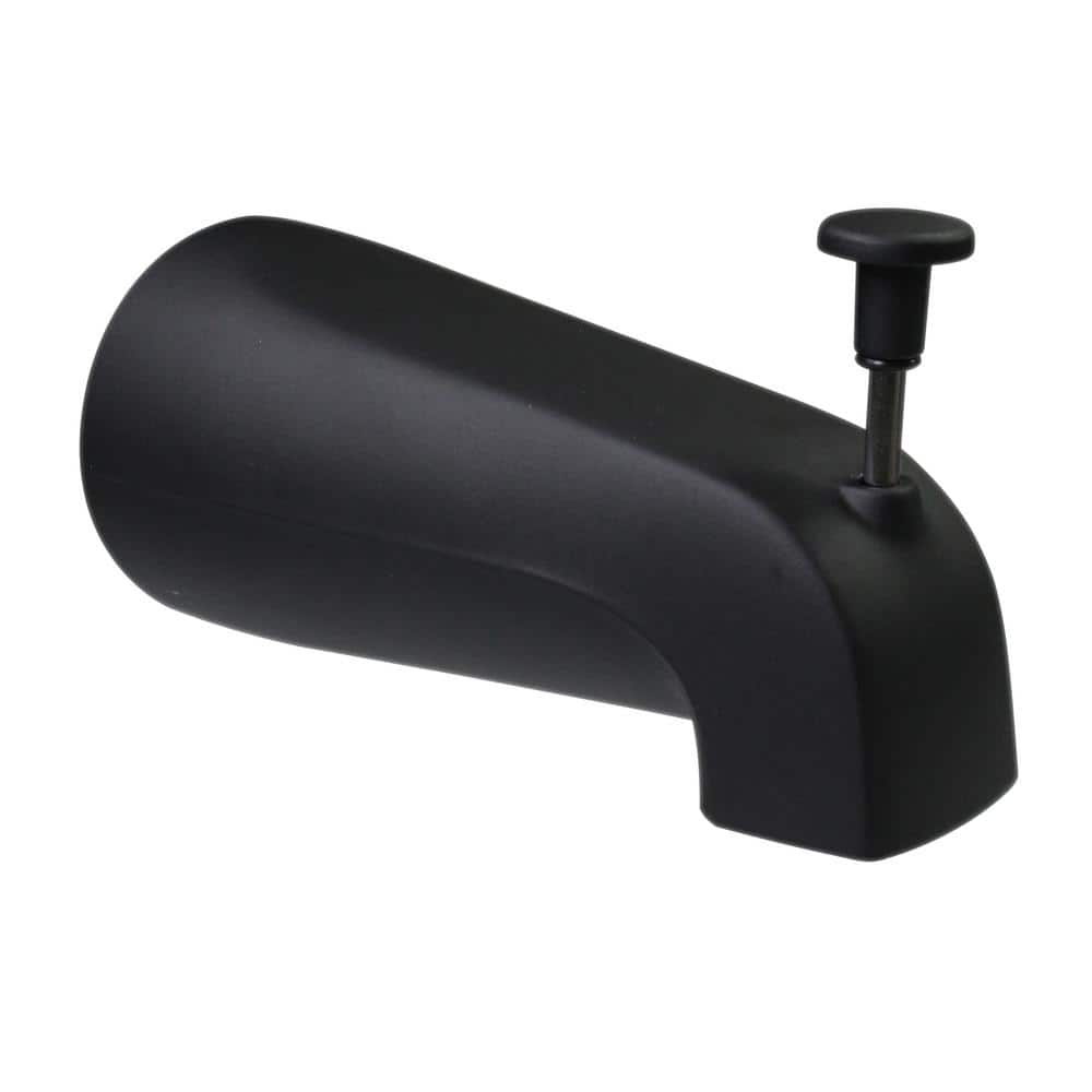 Matte Black Wall Mounted Tub Spout with Diverter